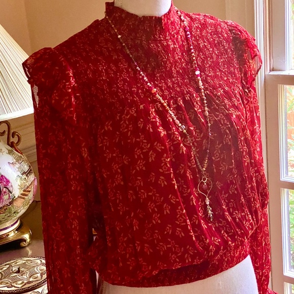 🌺🎉HP🎉🌺 NWT Free People Roma Ruffled Blouse - Picture 12 of 14